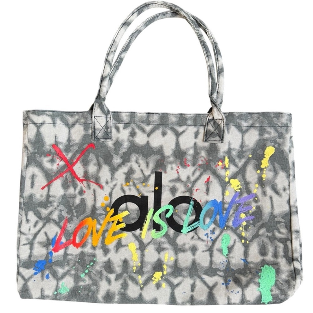 Alo Yoga Love is Love Shopper Tote in Gray - Pride Limited Edition. Used 1x.